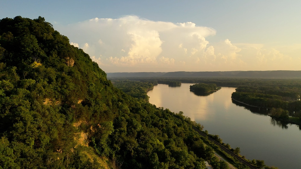 A view of the Mississippi River while hiking - one of the best things to do in La Crosse, WI this summer