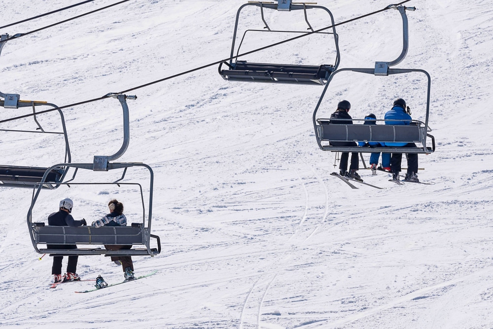 Skiers on a lift at places like Mt La Crosse Ski Area in Wisconsin