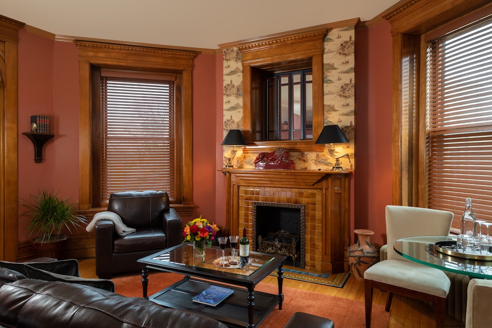 Sitting room in our spacious guest room - yours when you choose to stay in a Castle in La Crosse, Wisconsin